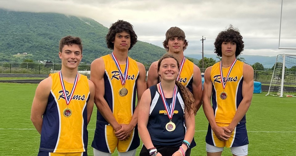 Highland Rams Cayden Roberson, Ethan Moore, Eli Moore, Colton Williams, and Jazmine Douglas all qualified for state competition. (Photo courtesy Colby Jackson)