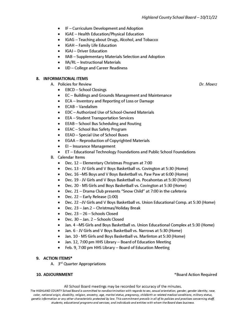 Agenda Page 2