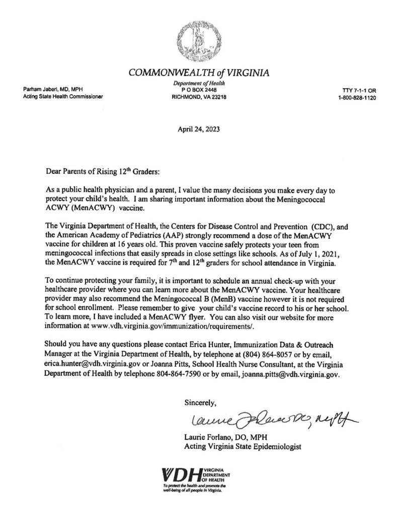 Immunization Letter